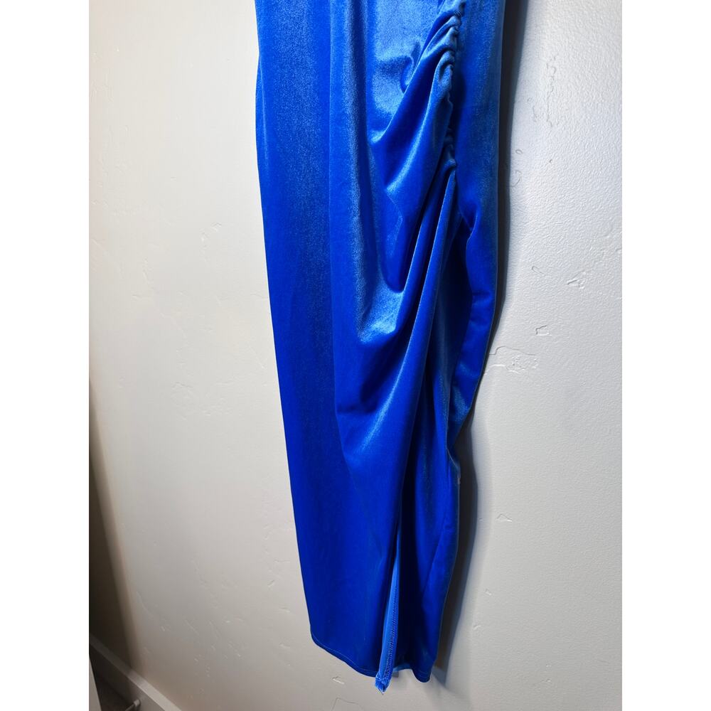NWT Nasty Gal Plunging Velvet V-Neckline Split Midi Dress size 8 - Picture 7 of 10